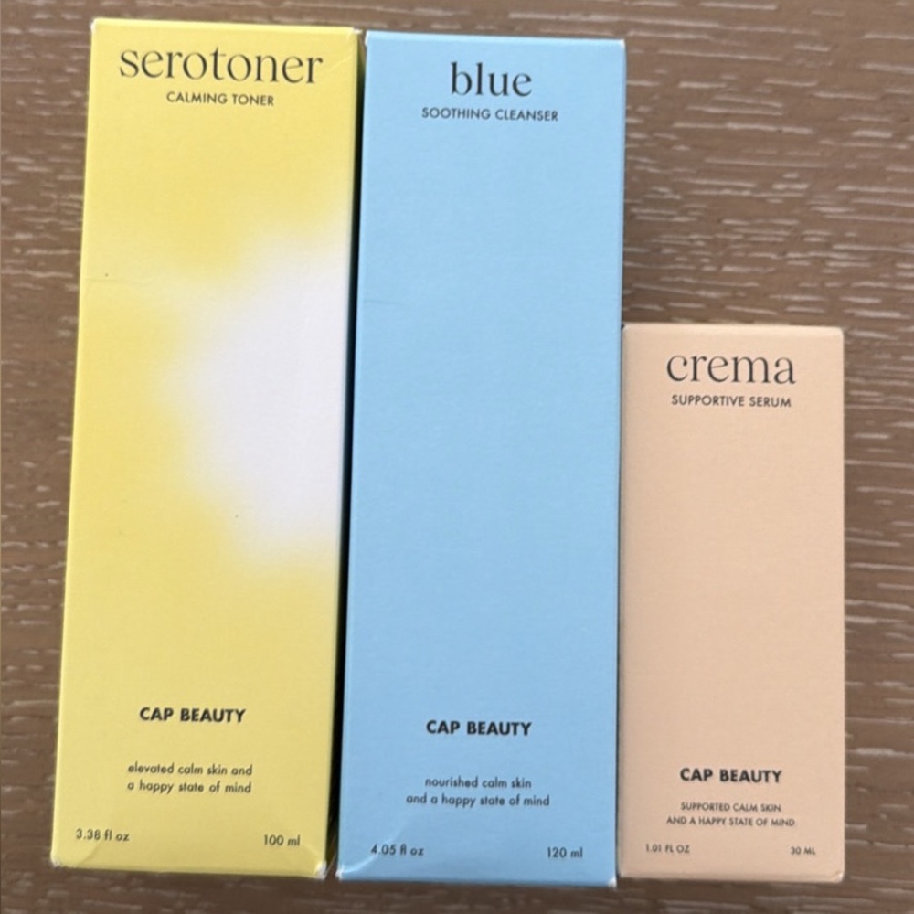 CAP Beauty toner, cleanser, serum